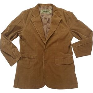 Tan Corduroy Blazer Dragon Lining Classic Academia Professor Teacher Large